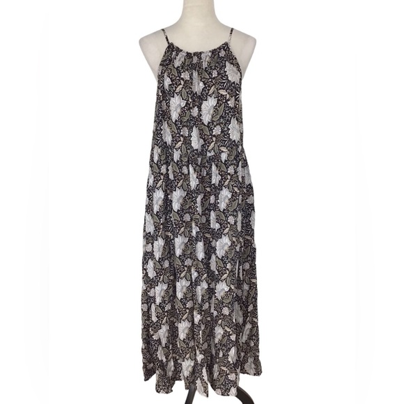 Old Navy Floral Maxi Swing Dress Sleeeveless Womens Size Large - Picture 1 of 8